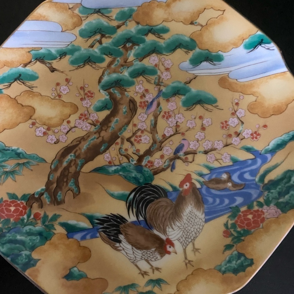 Vintage Jade Tree Takahashi San Francisco Pastoral Scene 71/2”Hand Painted Plate - Picture 4 of 14